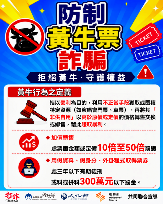防制黃牛票詐騙海報
