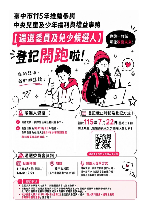 兒童及少年福利與權益事務相關小組兒少代表